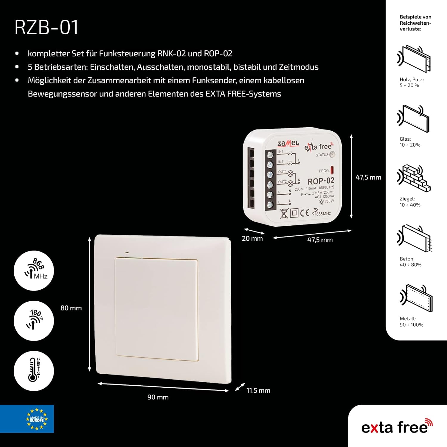 Exta Free Wireless-01 controllo – illuminazione, 1 pz, RZB - immagine 8