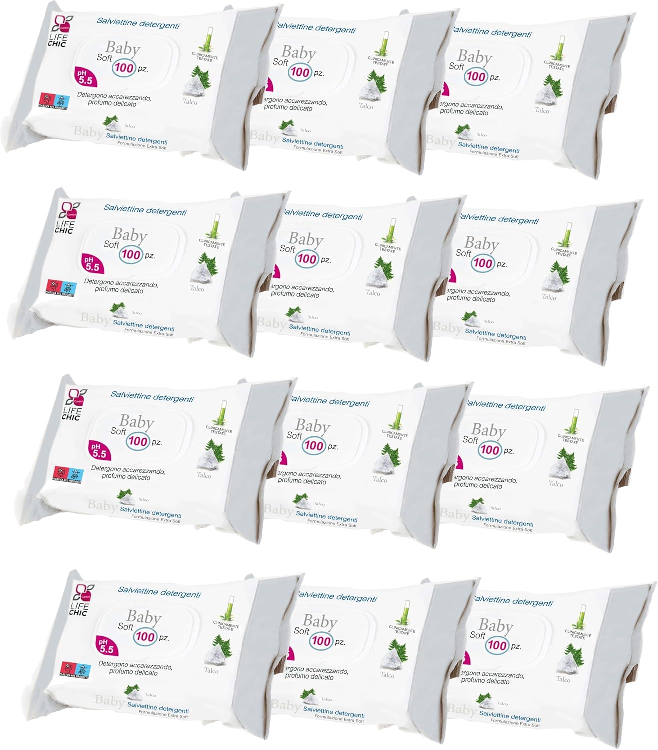 Salviette Baby con Talco per Pelli Sensibili - 1200 pezzi - immagine 1