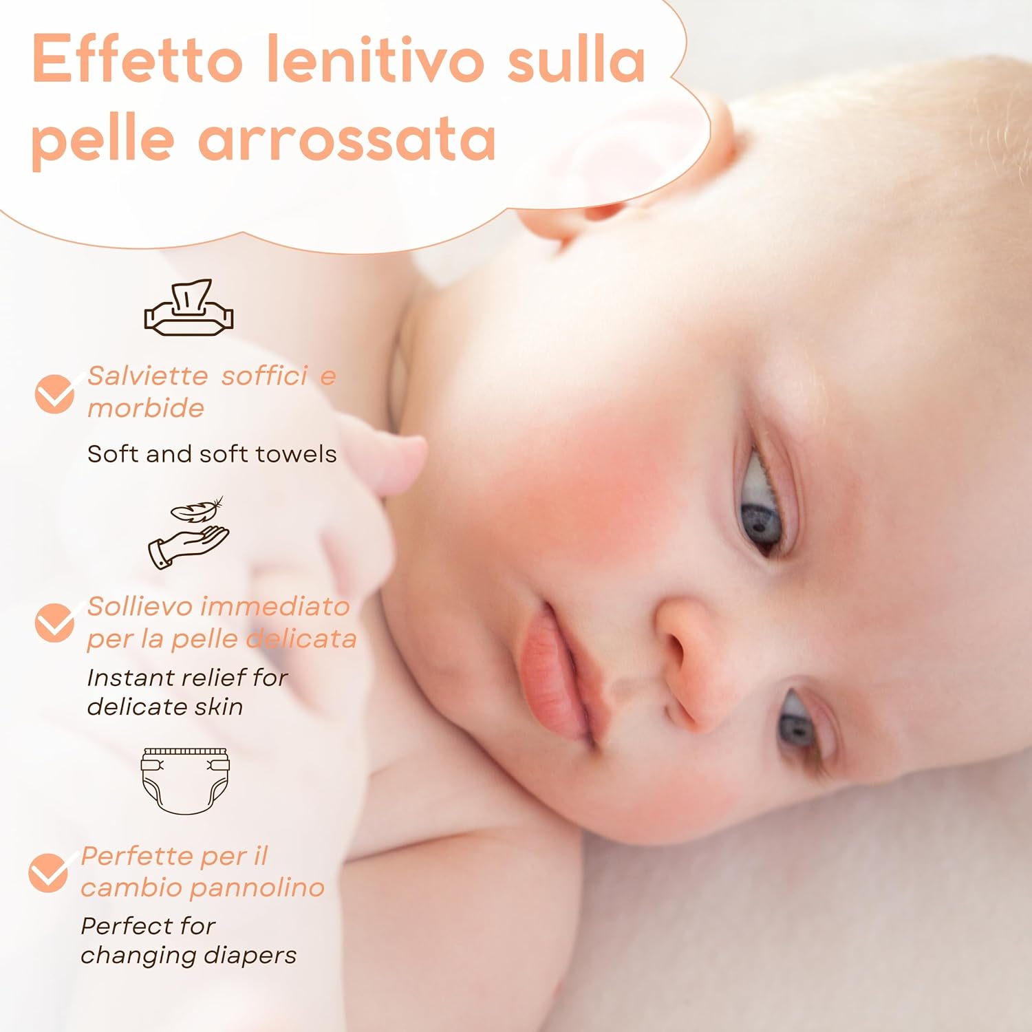 Salviette Baby con Talco per Pelli Sensibili - 1200 pezzi - immagine 5