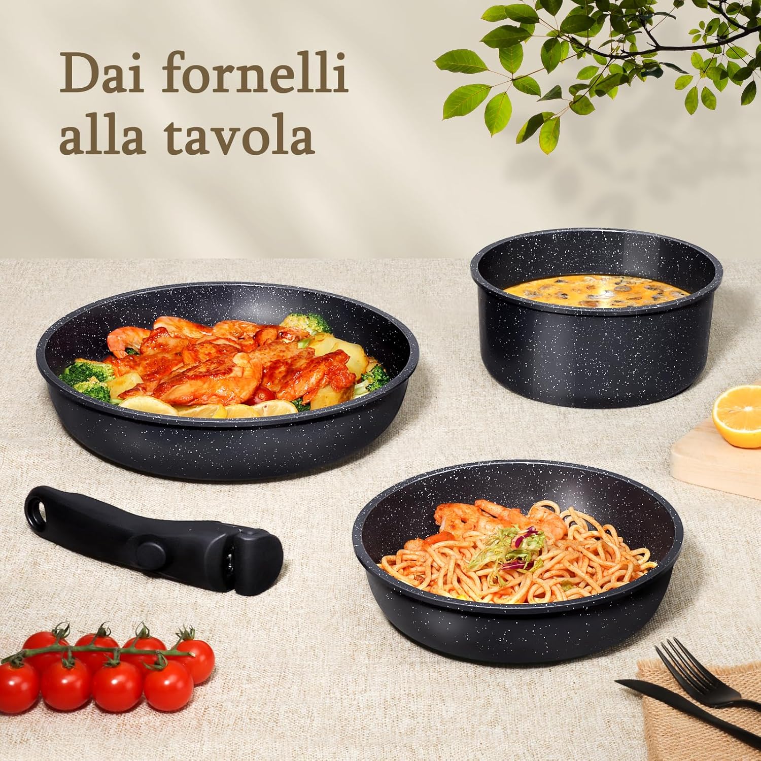 Set 8 Pentole e Padelle Antiaderenti per Induzione - immagine 7