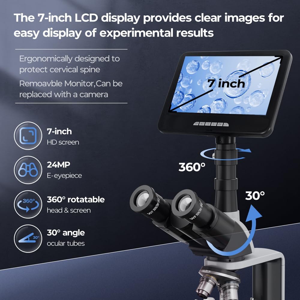 Vabiooth Lab Microscopio Composto Trinoculare 40X-2500X - immagine 3