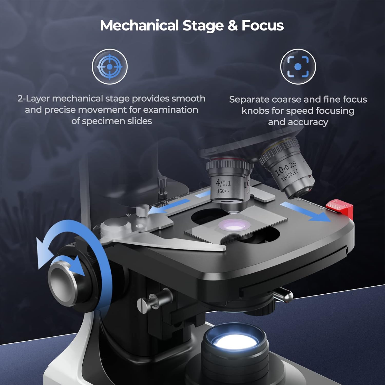Vabiooth Lab Microscopio Composto Trinoculare 40X-2500X - immagine 4