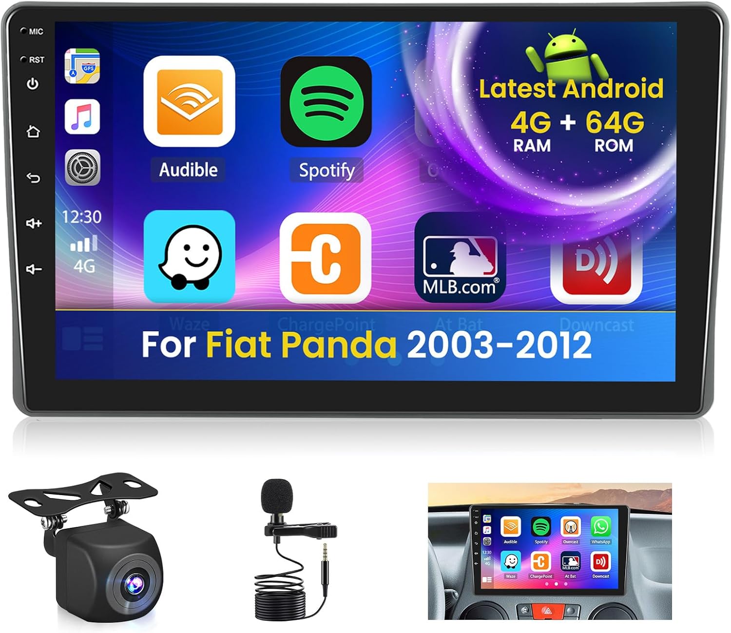 Autoradio per Fiat Panda 2003-2012 Android 15 9'' - immagine 1