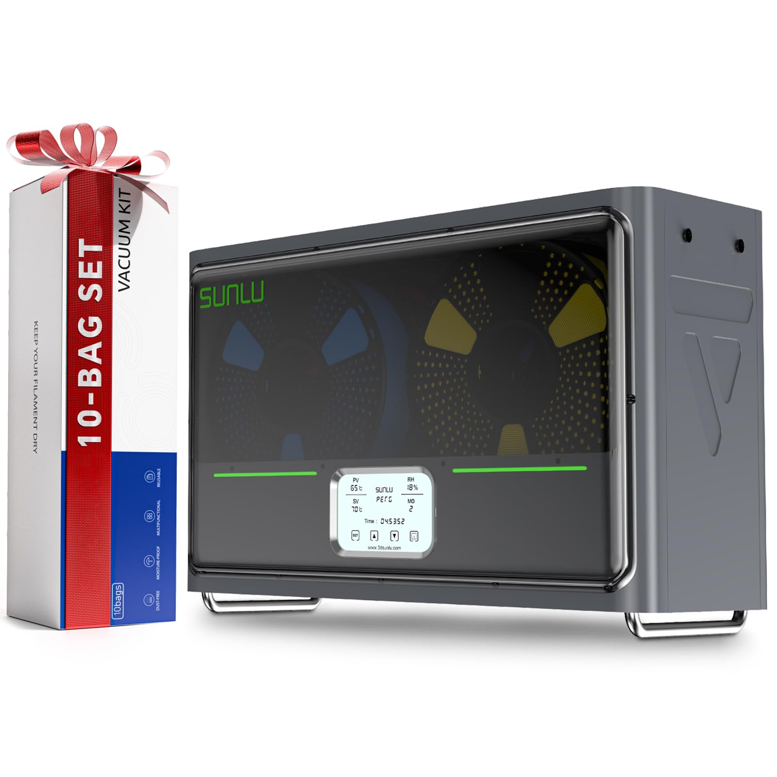 Essiccatore a filamento S4, disidratatore per stampante 3D a quattro bobine con riscaldamento rapido, controllo automatico dell'umidità e aggiornamento avanzato a tripla ventola, compatibile con PA