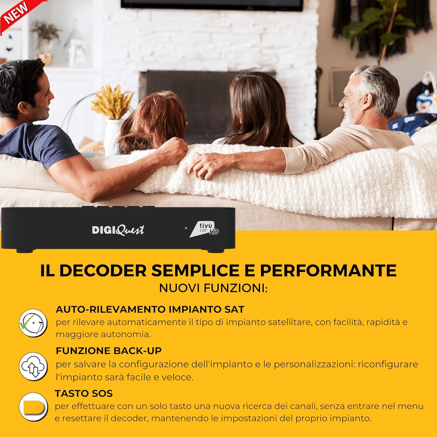 Digiquest Decoder tivùsat Classic Q10 HD, Nero - immagine 4