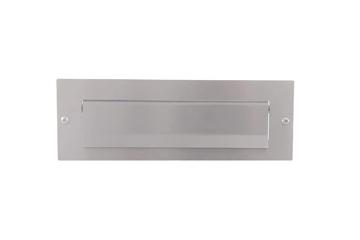 BUCA PER LETTERE BOCCHETTA FERITOIA IN ACCIAIO INOX SATINATO 240-290x100 MM