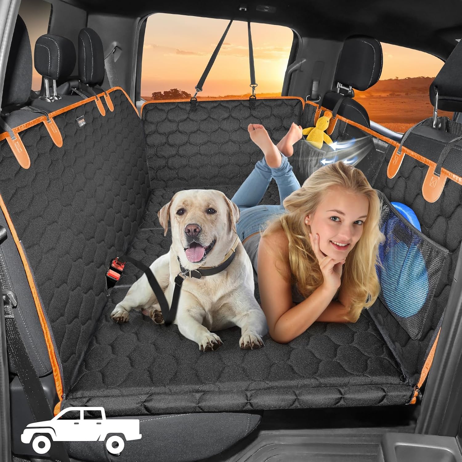 Coperta per cani per sedile posteriore auto, sedile posteriore