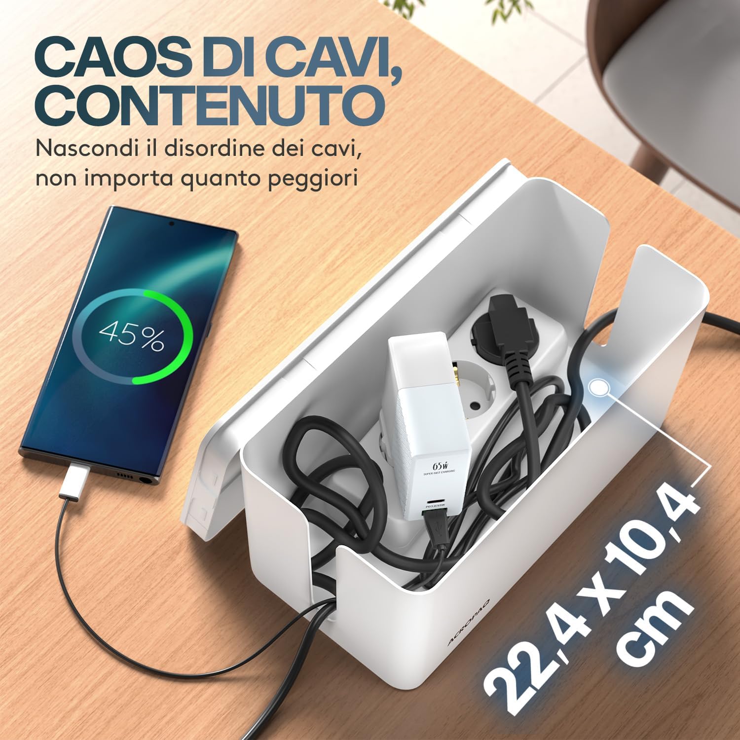 Acropaq Scatola Porta Cavi Piccola, Bianca - immagine 2