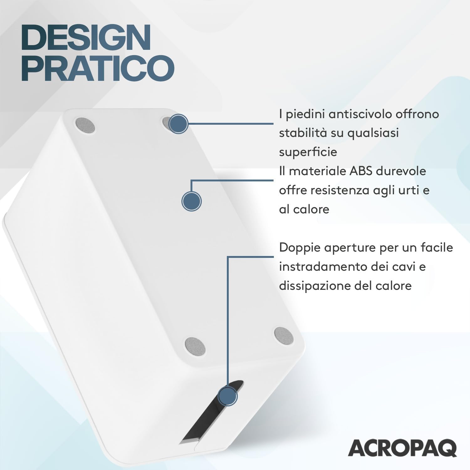 Acropaq Scatola Porta Cavi Piccola, Bianca - immagine 4