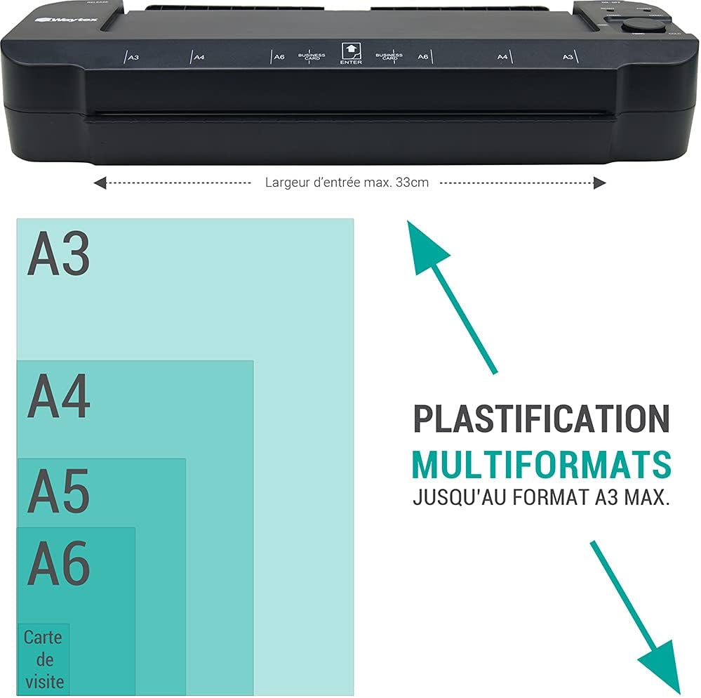 Waytex Plastificatrice A3 A4 A5 A6 A7 Pro Ultra Veloce a Caldo e Freddo ...