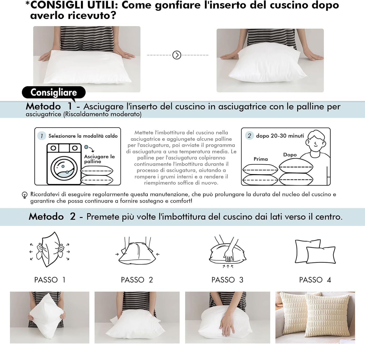 Miulee Imbottitura Cuscini Decorativi 30x50, 2 Pezzi - immagine 6