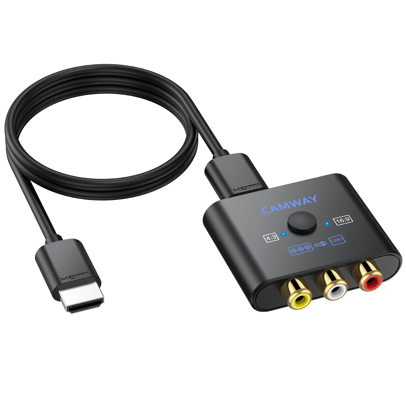 Camway Convertitore da AV a HDMI con Cavo 50CM