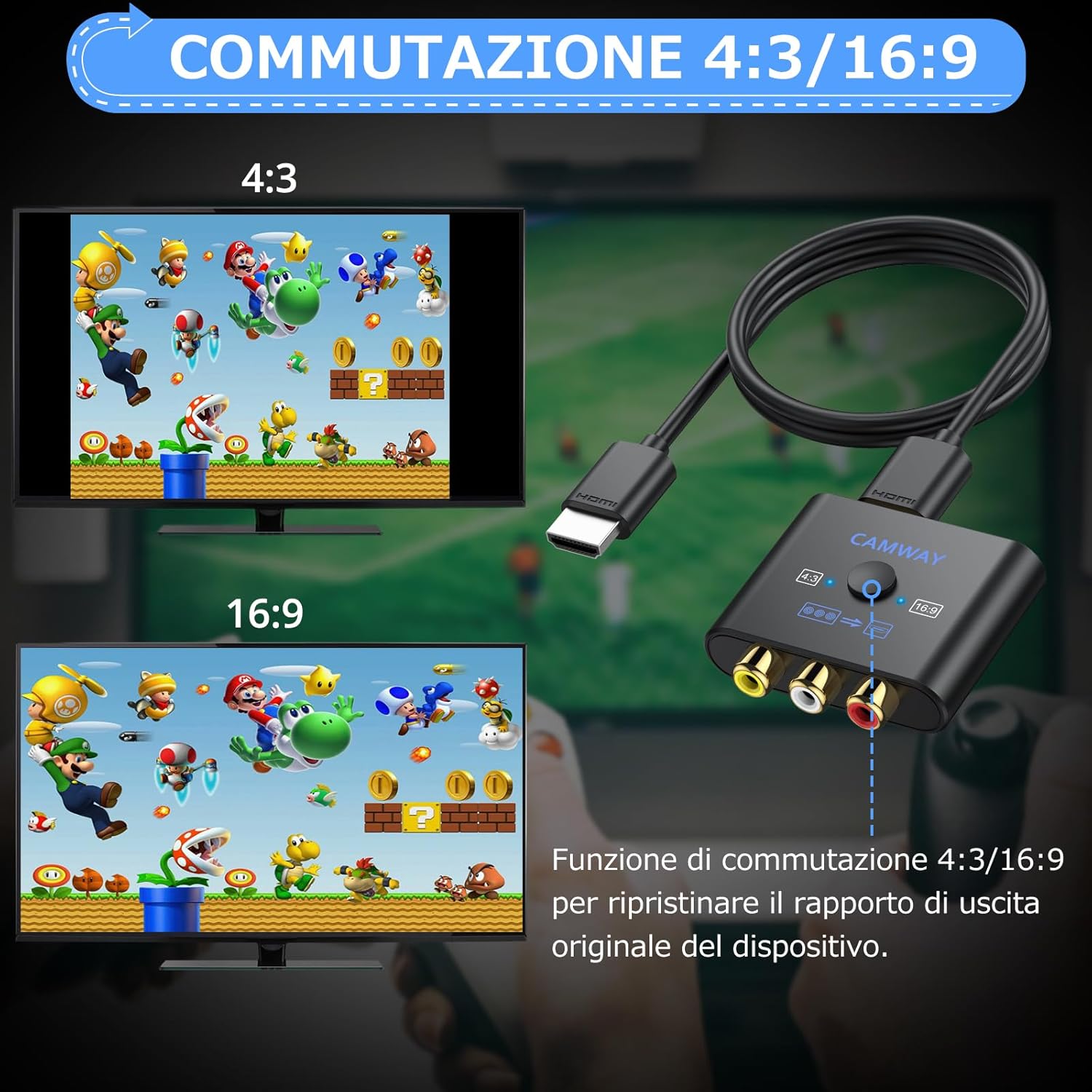 Camway Convertitore da AV a HDMI con Cavo 50CM - immagine 4