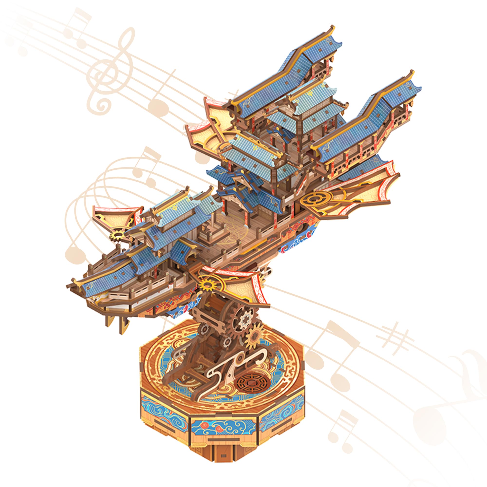 Tonecheer Puzzle 3D in Legno - Nave in Stile Cinese