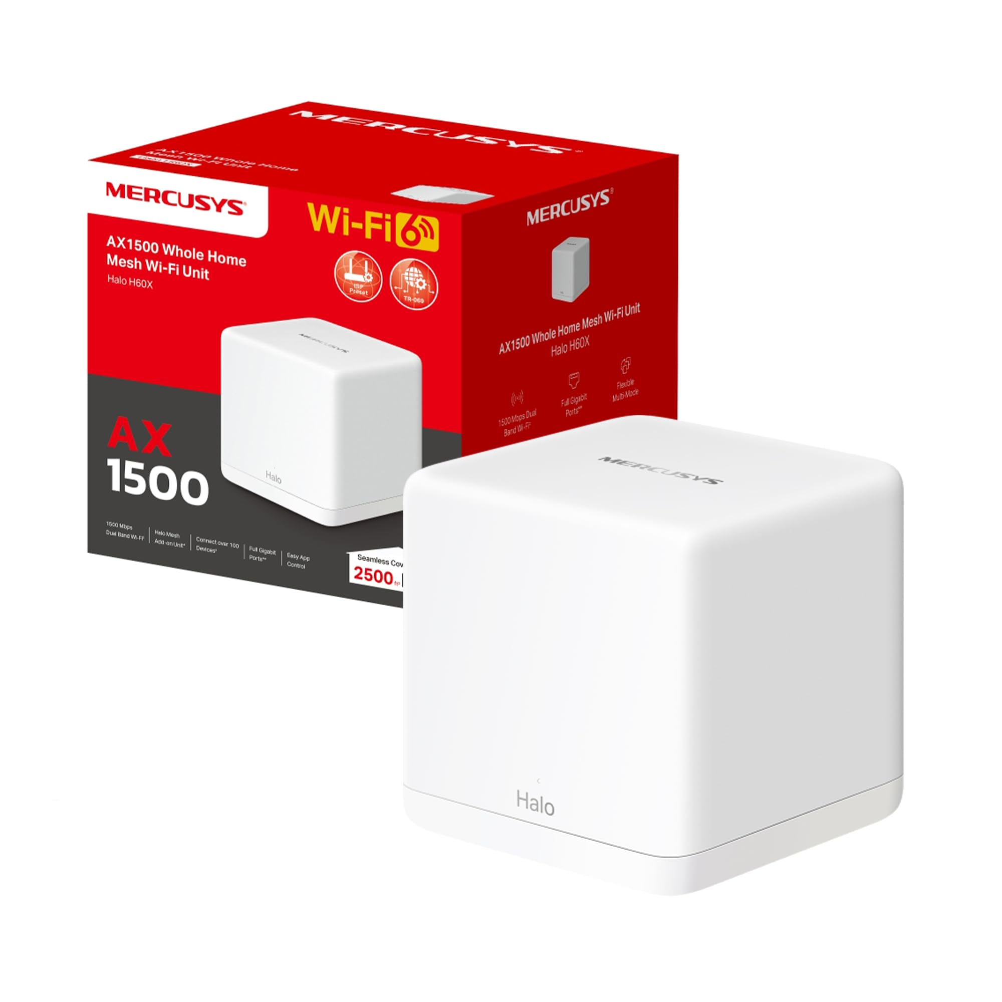 Mercusys TP-Link Router Mesh WiFi 6 AX1500Mbps