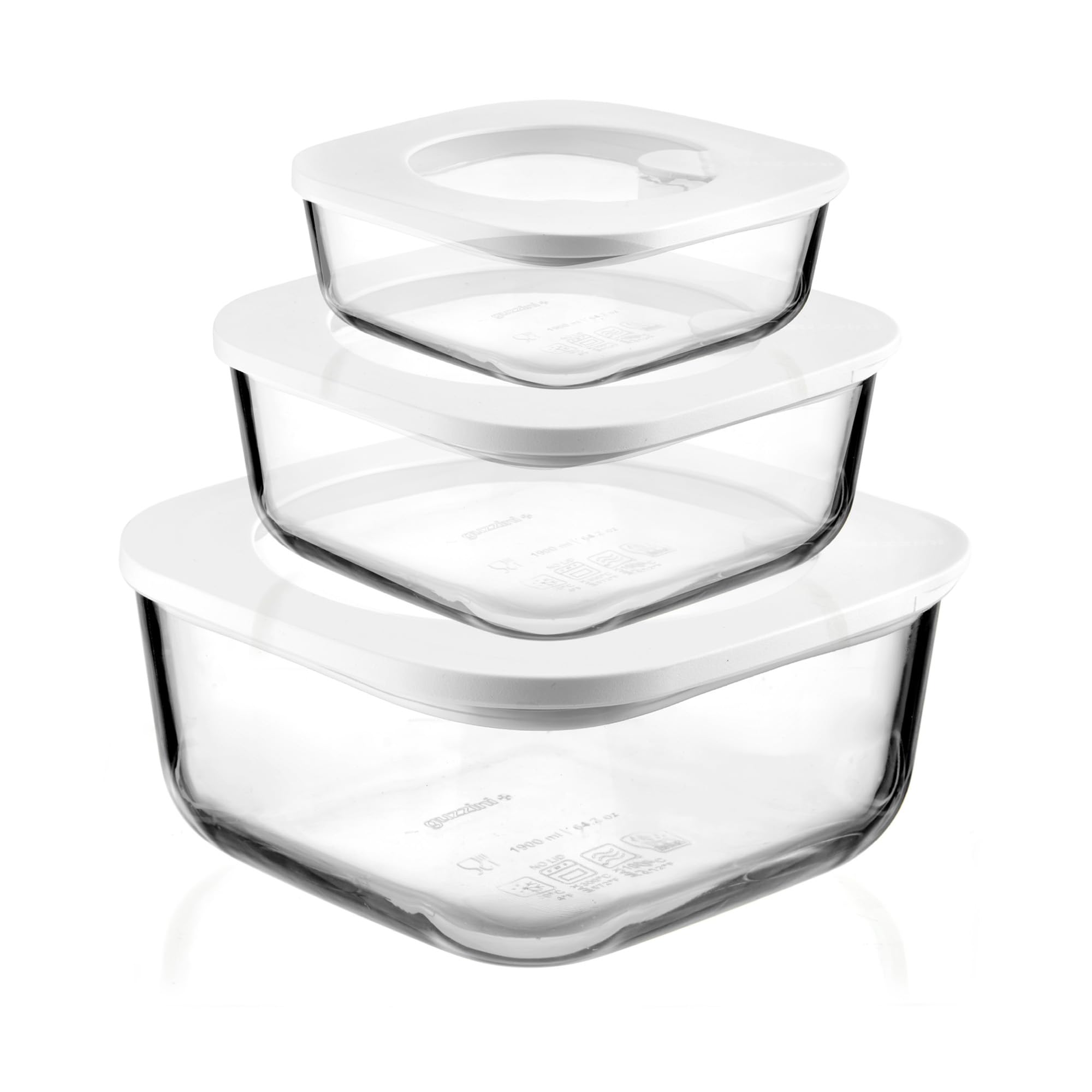 Guzzini STORE&MORE GLASS Set 3 Contenitori Ermetici Vetro