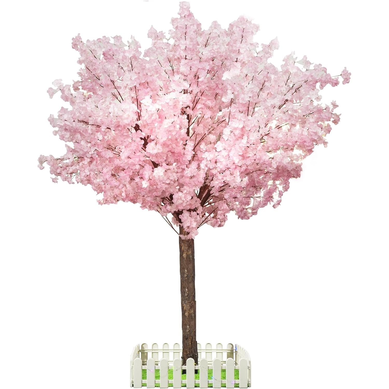 Albero di ciliegio artificiale, realizzato a mano, per interni ed esterni, 1,8 m, con tronco in legno naturale e fiori realistici, decorazione per casa, ufficio, feste, matrimoni (rosa, 1,8 m)