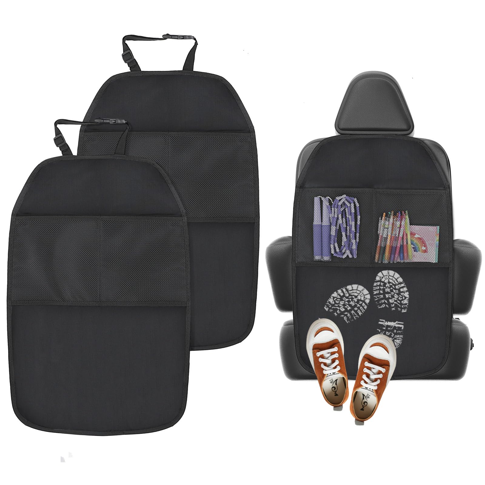 Aiqinu 2 Pezzi Protezione Sedili Auto Impermeabile, Nero