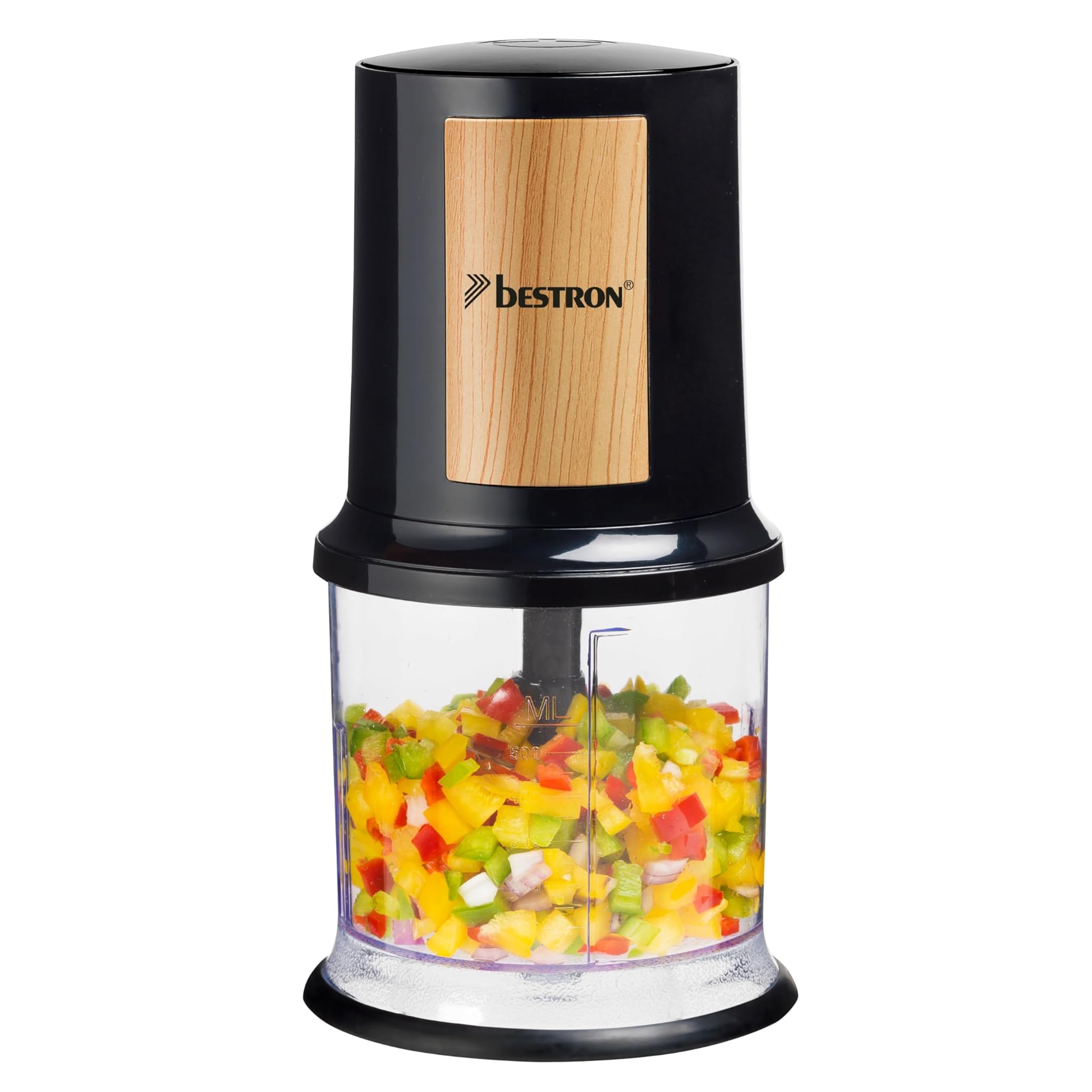 Bestron Tritatutto Elettrico 400W 500ml Nero/Legno