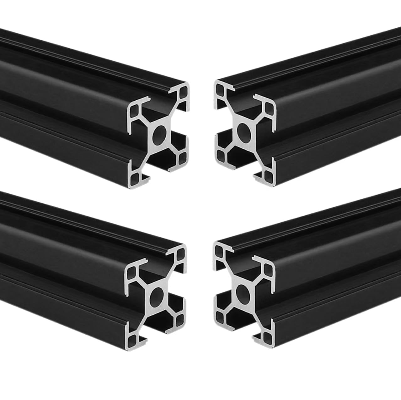 Profilo Alluminio 3030 Tipo T Nero 600mm (4 pezzi) - immagine 1