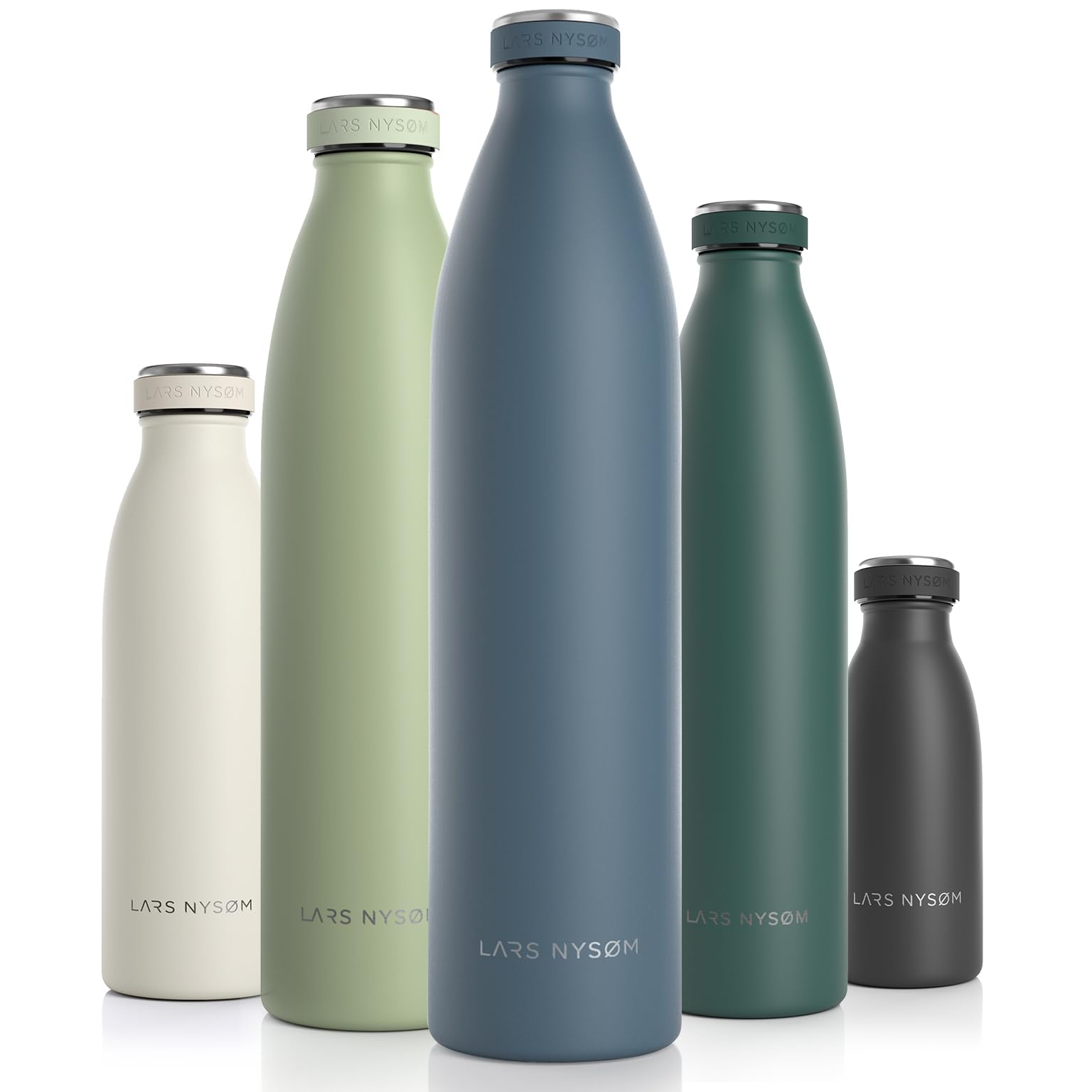 Lars Nysøm Borraccia Termica 1500ml Acciaio Inox, Stone Blue