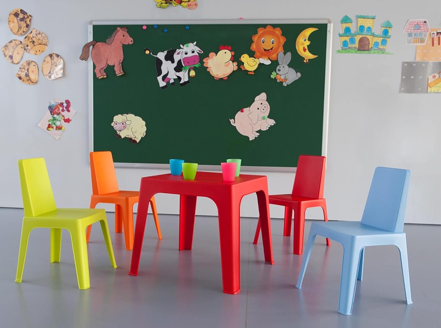 resol Cris Set per Bambini - 1 Tavolo e 4 Sedie, Multicolore - immagine 3