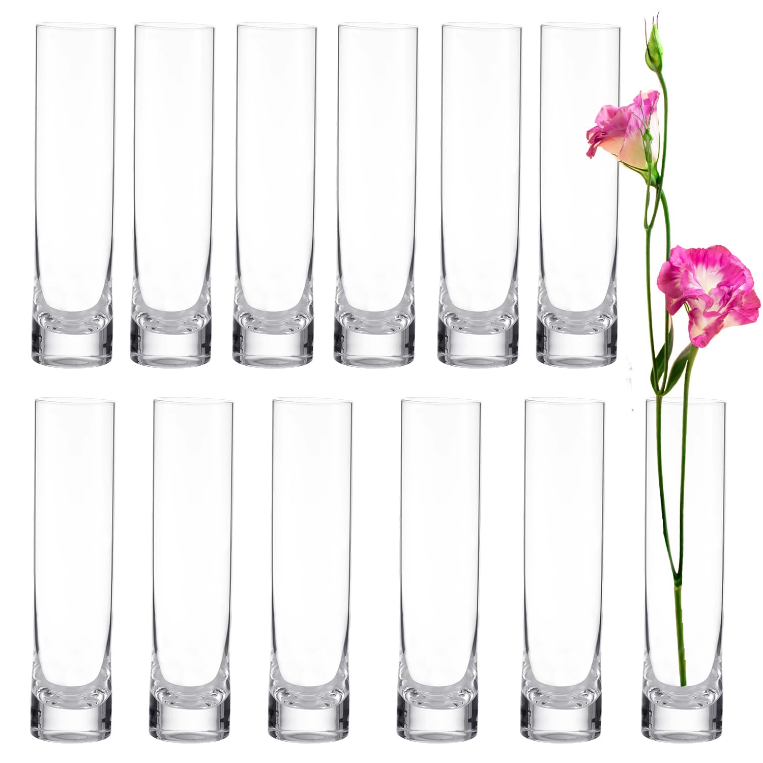 Mini Vasi in Vetro Trasparenti - 12 Pezzi per Decorazioni