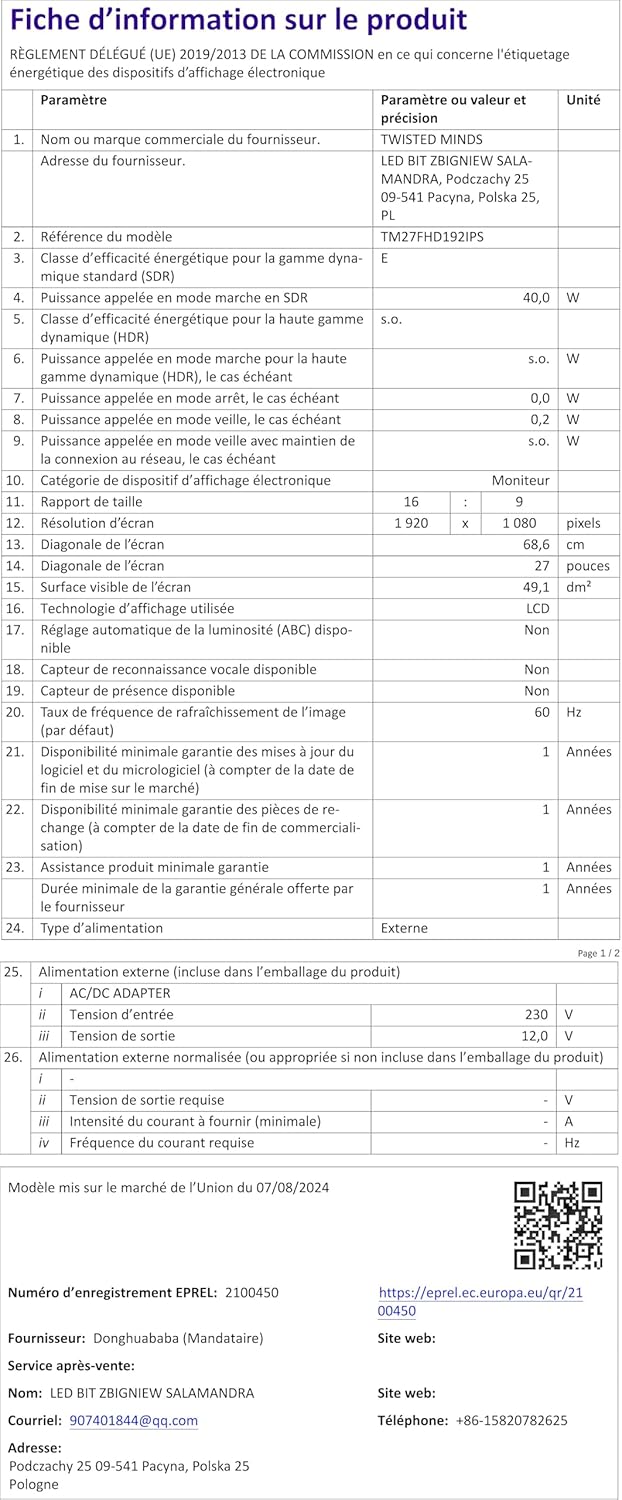 Twisted Minds SUPREME SERIES FLAT 27" FHD - 192HZ - immagine 14