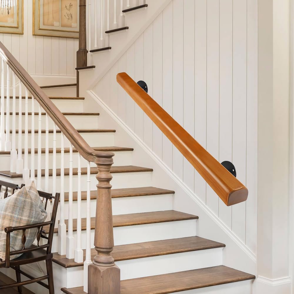 Corrimano Legno per Scale Interne 110cm, Carico 180KG