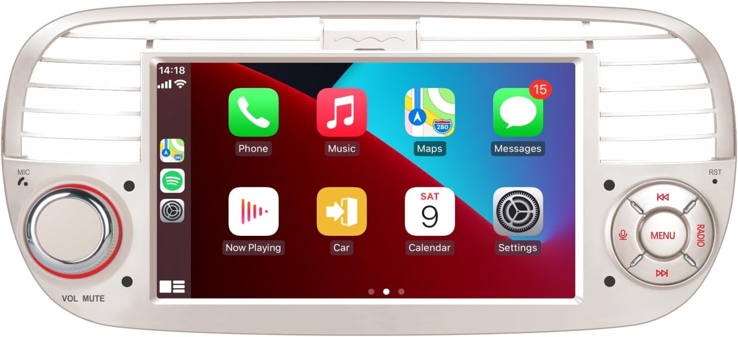 Aphrfamma Autoradio CarPlay Wireless per Fiat 500 - immagine 1