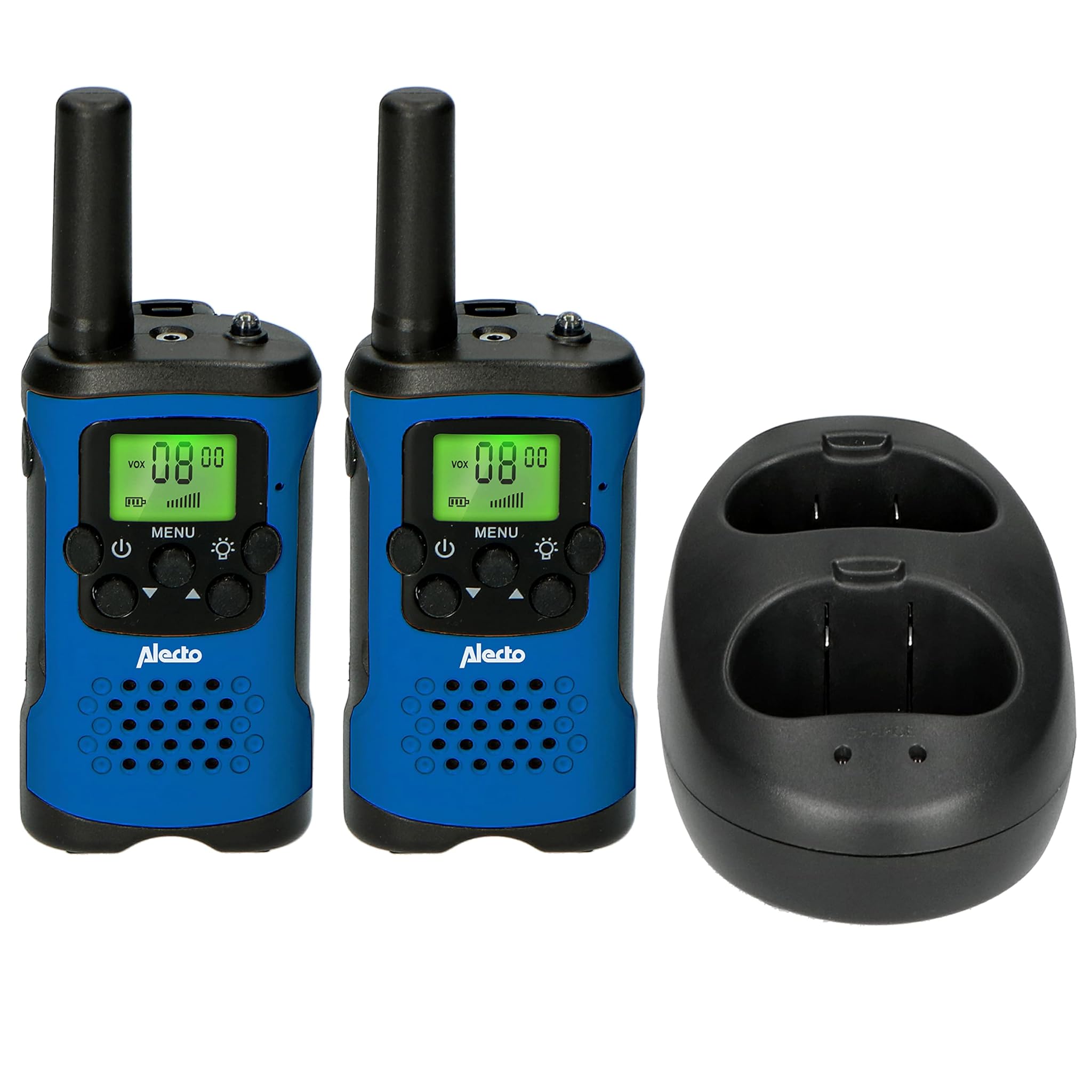 Alecto FR175BW - Set 2 Walkie Talkie 7km, Blu/Nero