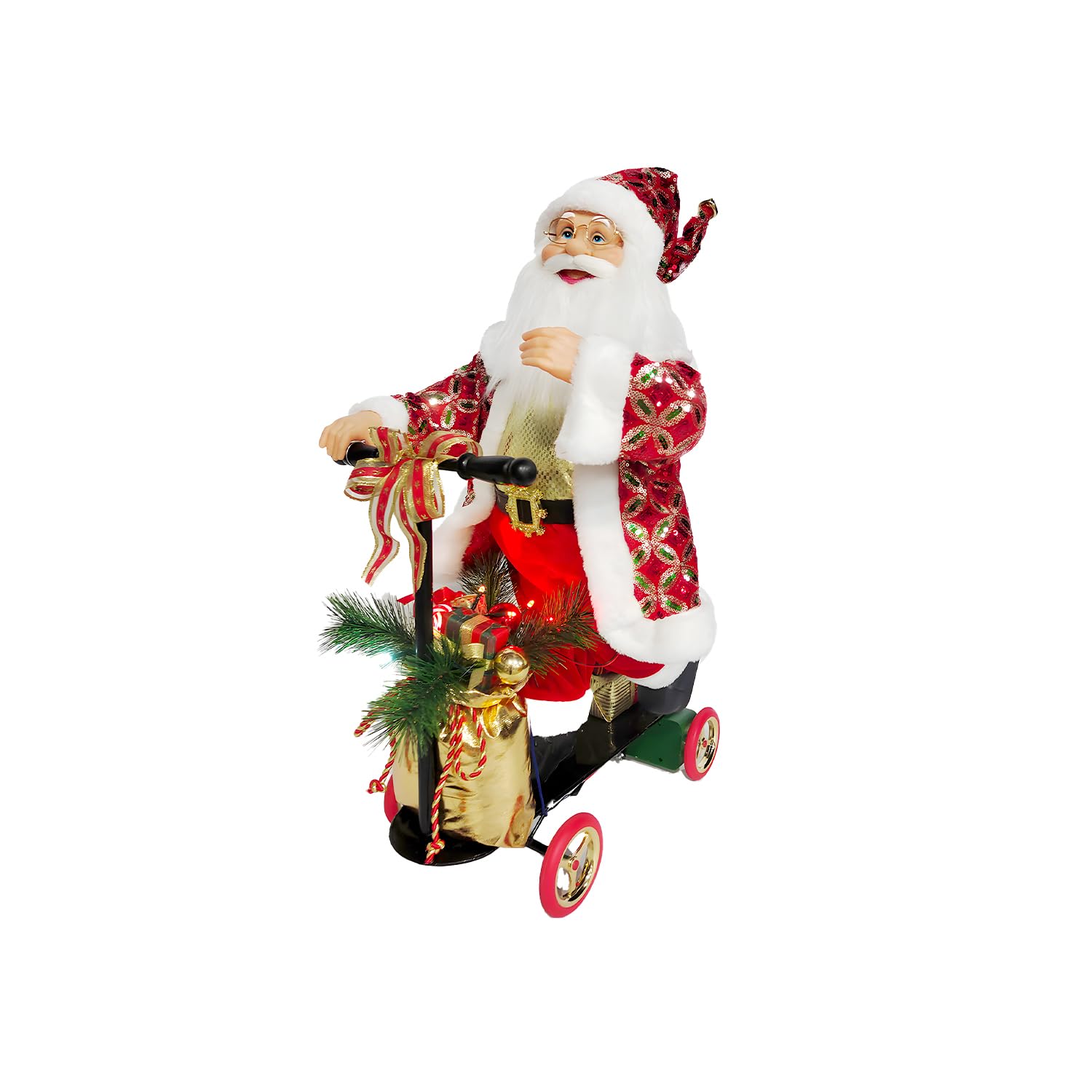 wintem Babbo Natale con Scooter Animato 70cm