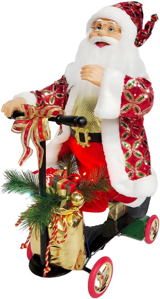 wintem Babbo Natale con Scooter Animato 70cm - immagine 1