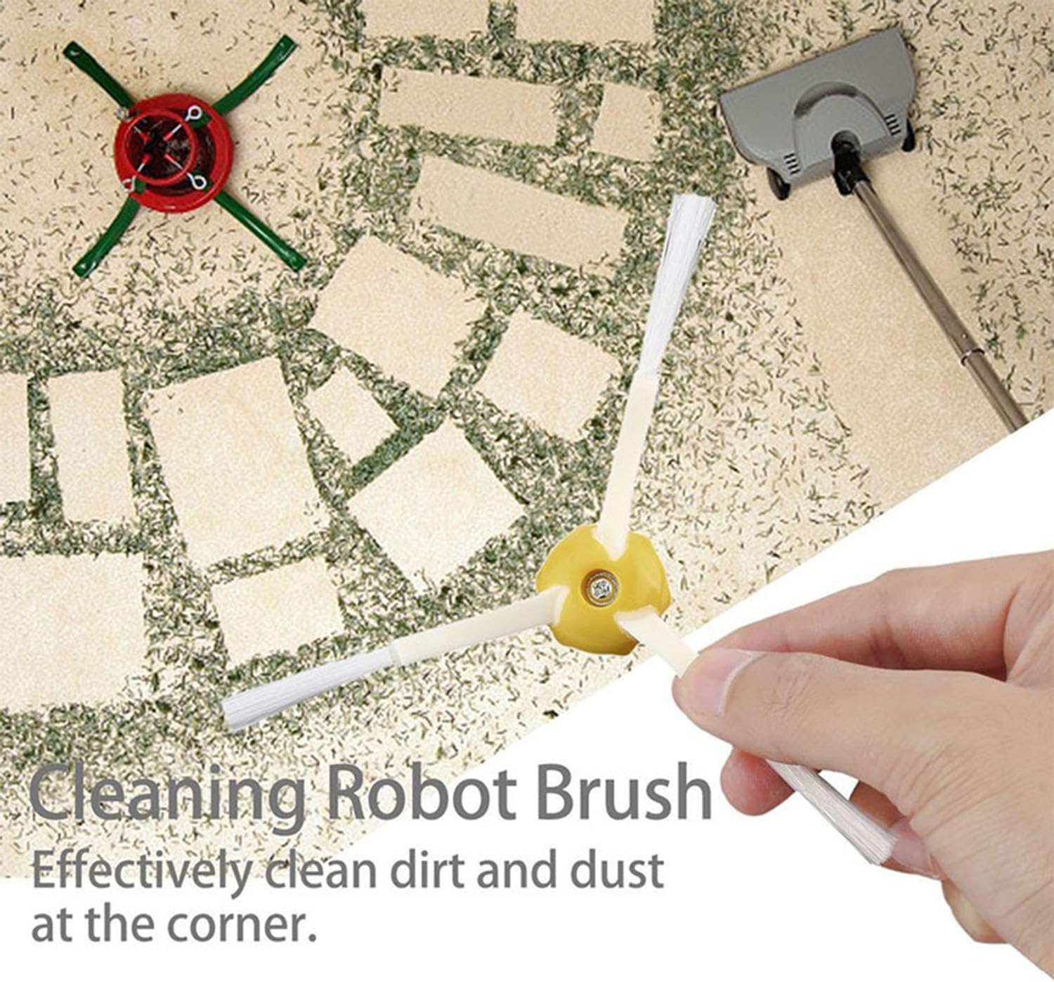 Spazzole Laterali di Ricambio per Room-ba - 4 Pezzi - immagine 3