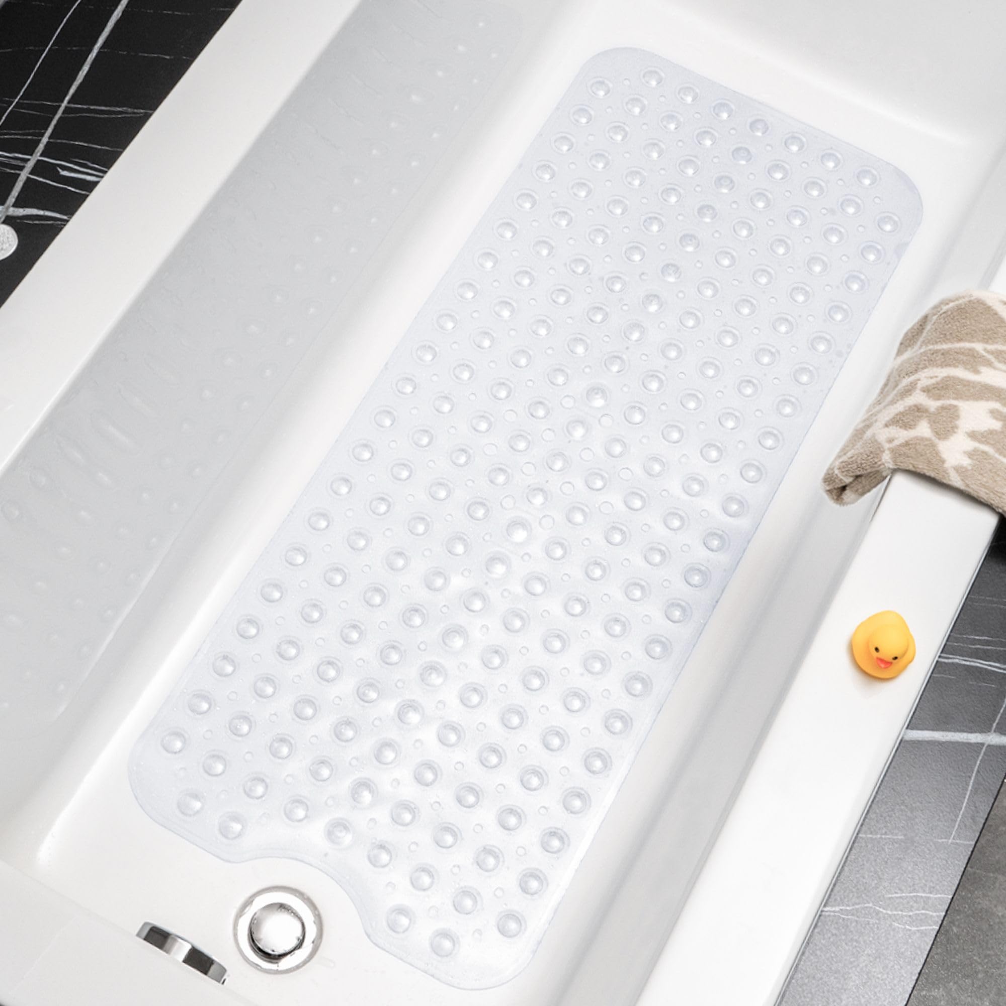 Hitslam Tappetino Vasca Antiscivolo 101x40cm, Trasparente