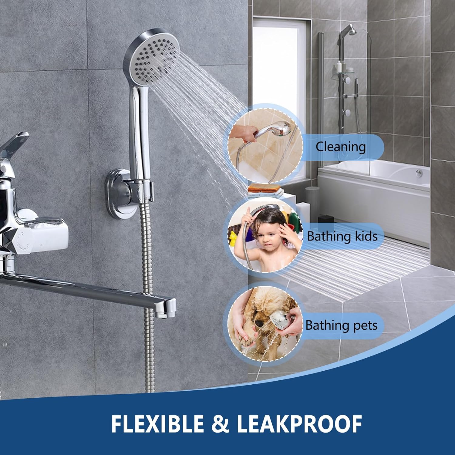 Vinabo Flessibile Doccia in Acciaio Inossidabile 150 CM - immagine 5