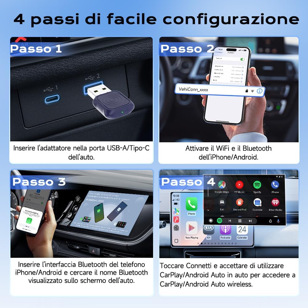 Carlinkit Mini Adattatore Wireless CarPlay & Android Auto - immagine 5