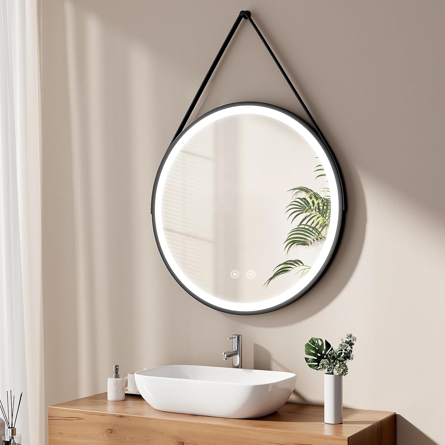 Emke Specchio Rotondo 80cm con Illuminazione - immagine 1