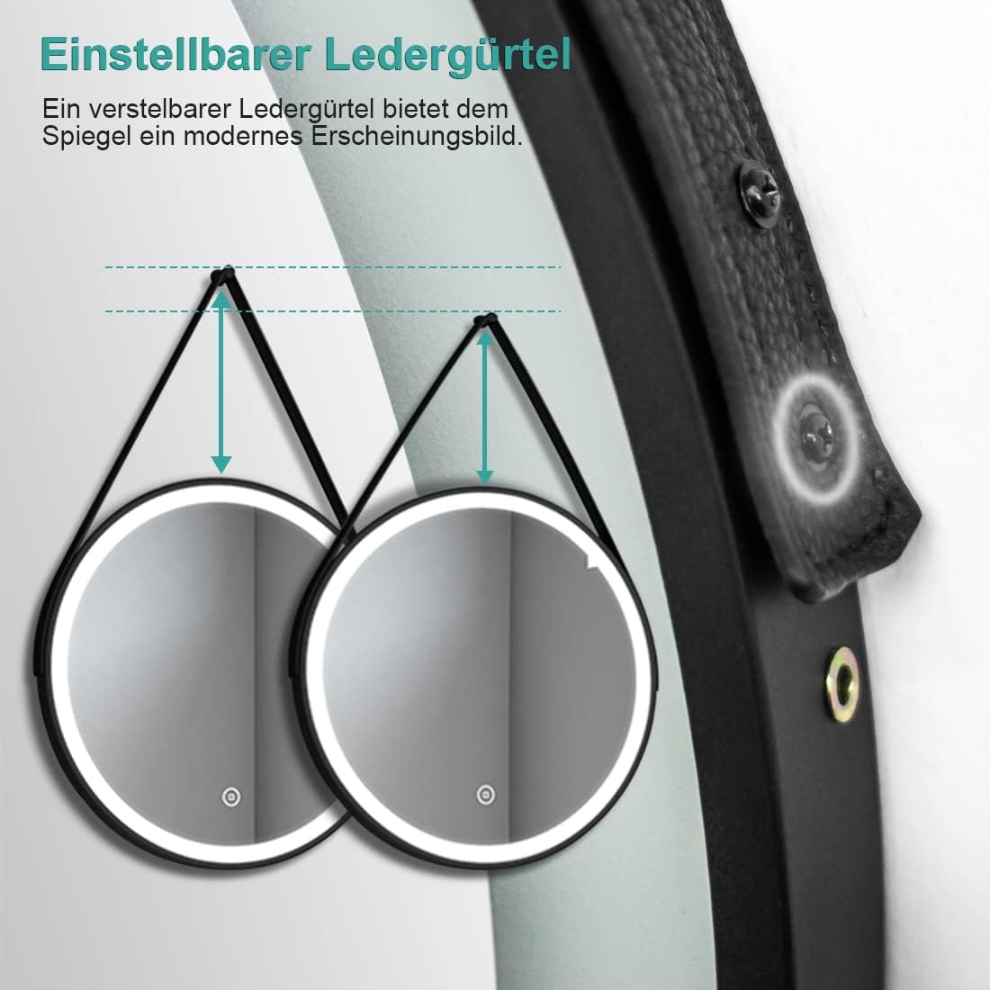 Emke Specchio Rotondo 80cm con Illuminazione - immagine 5