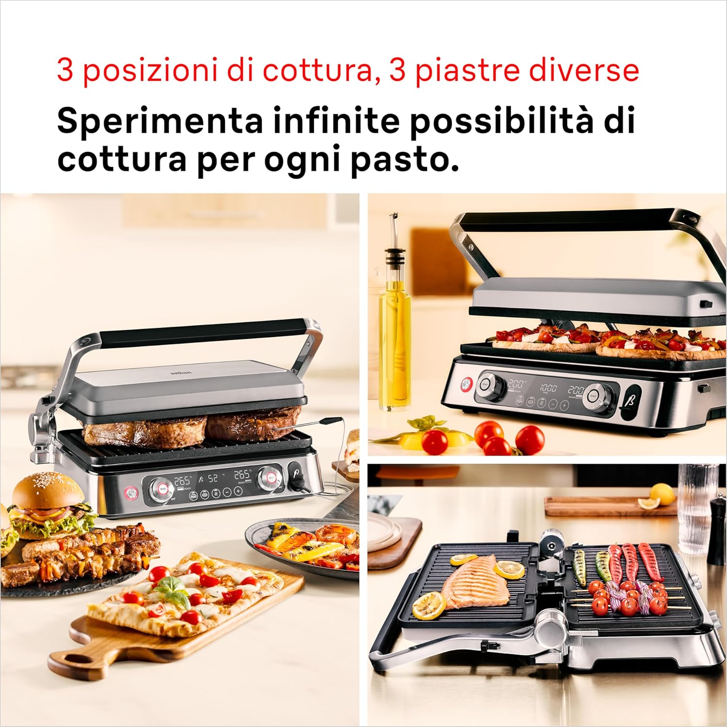Braun MultiGrill 9 Pro CG 9160 - Griglia Elettrica 2200W - immagine 4
