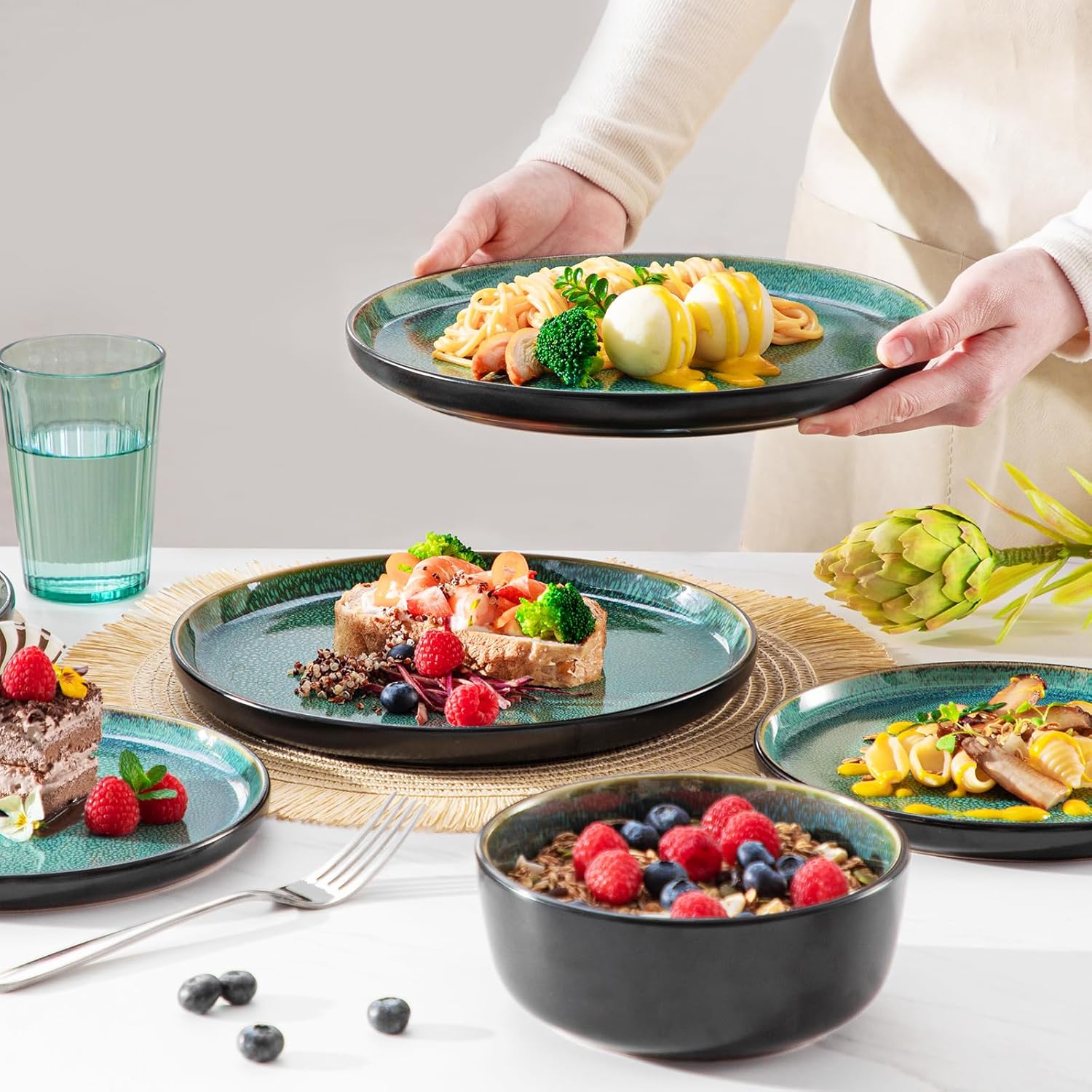 Vancasso PLAYA Set Piatti 6 Persone Gres Verde - immagine 7