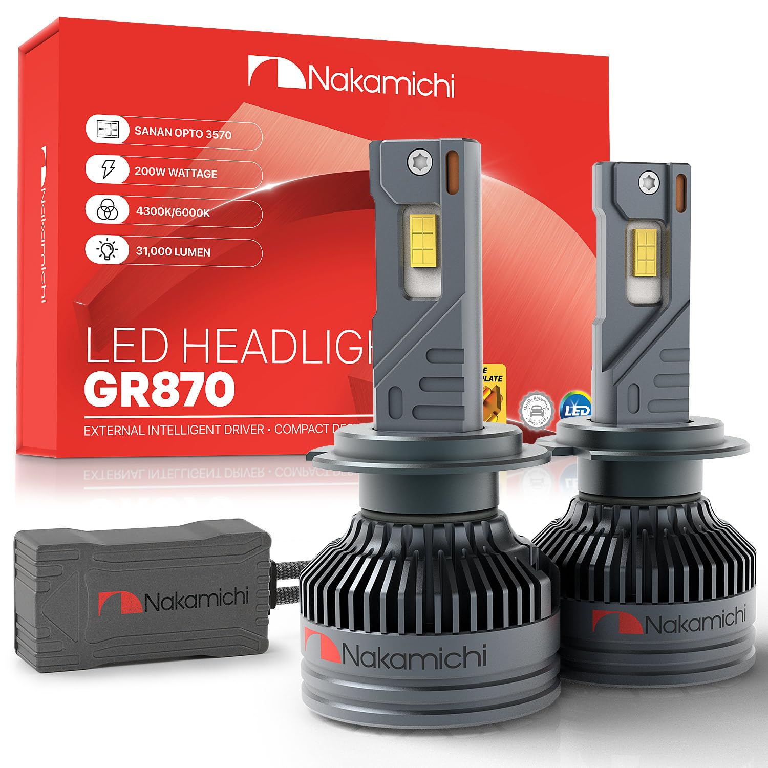 Nakamichi Lampadine LED GR870 Series H7, 6000K