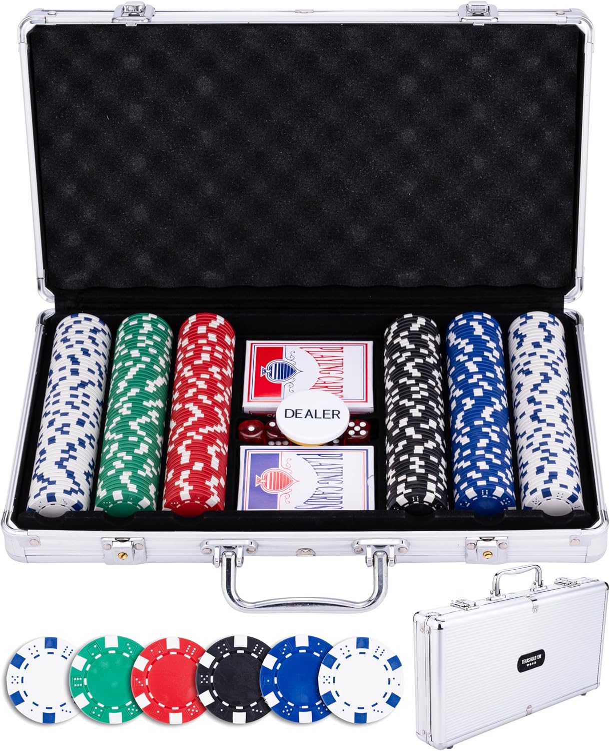 Engelhart Set da Poker - Valigetta Metallo Argentato - immagine 1