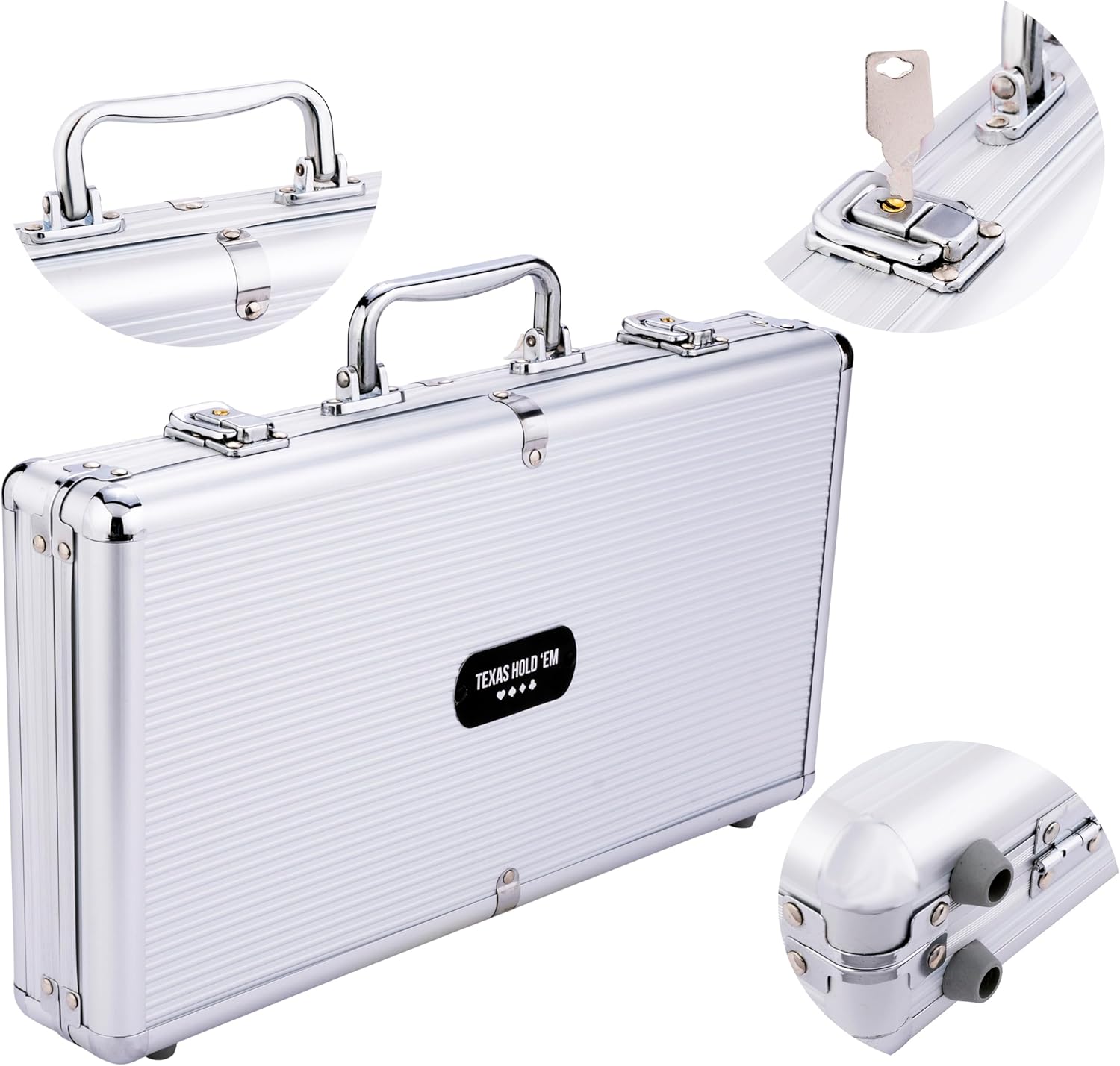 Engelhart Set da Poker - Valigetta Metallo Argentato - immagine 4