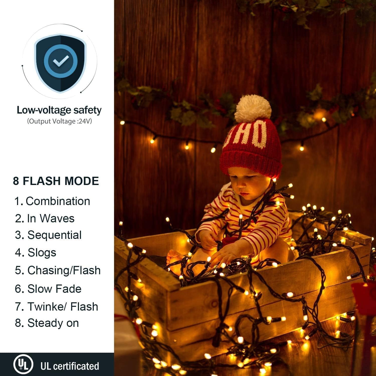 Avoalre Luci di Natale 2000 LEDs 50M Bianco Caldo - immagine 4