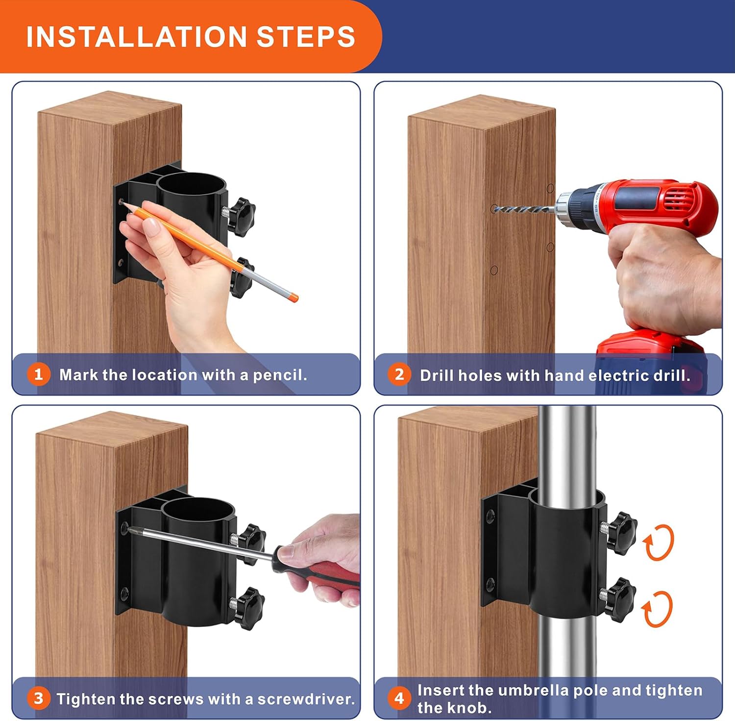 Vanroug 2 Supporti per Ombrelloni da Patio - immagine 6