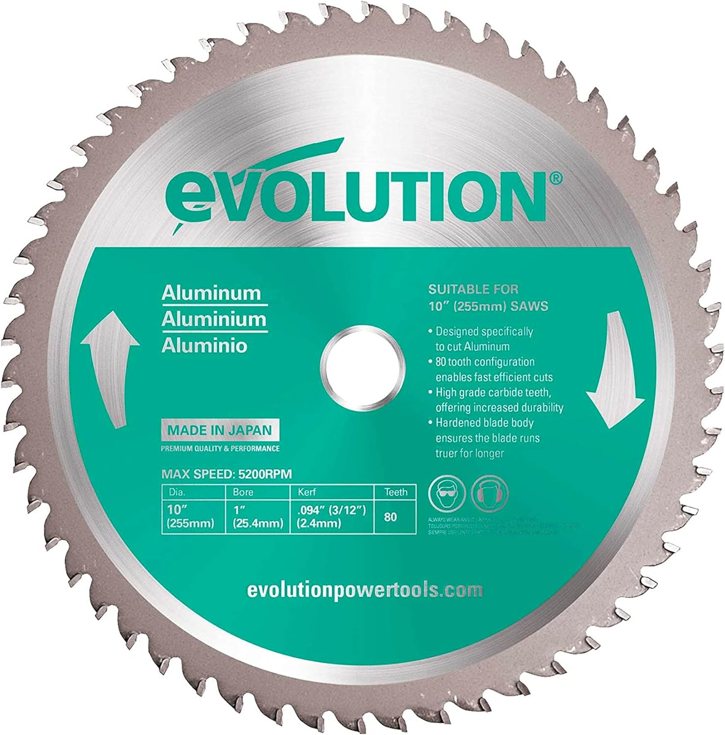 Evolution A255TCT-80MS - Lama 255mm per Alluminio - immagine 1