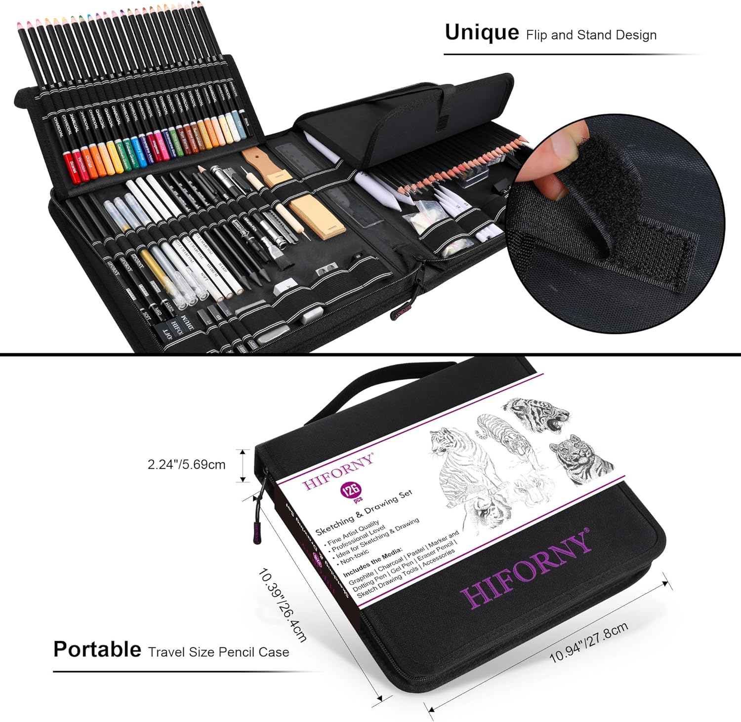 Hiforny Kit da Disegno 126 Pezzi con Album - immagine 3