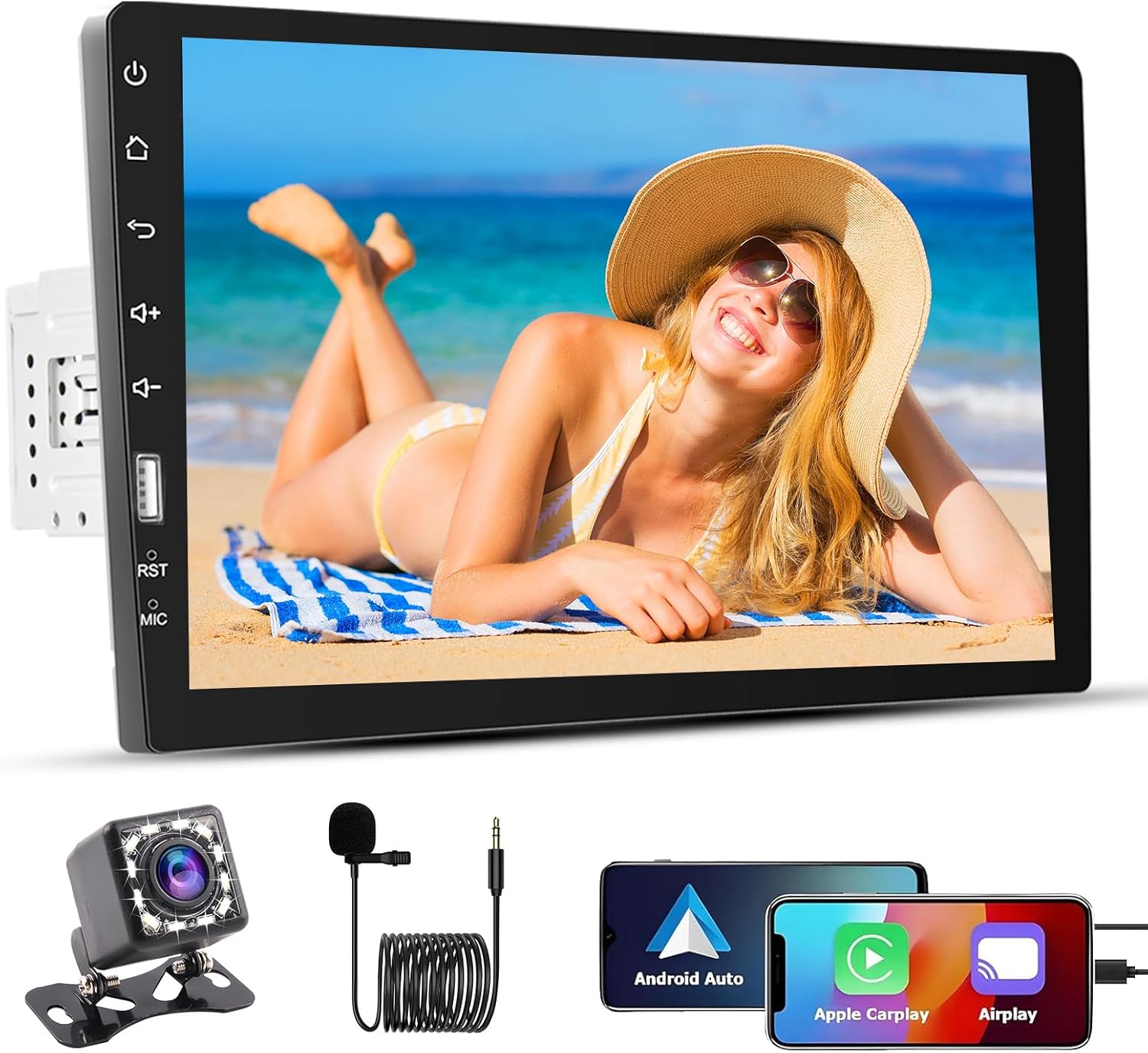 Hikity Autoradio 1 Din 9" Carplay Android Auto Touch Screen - immagine 1