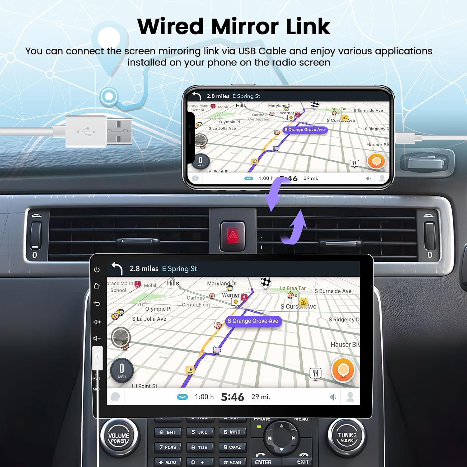 Hikity Autoradio 1 Din 9" Carplay Android Auto Touch Screen - immagine 3